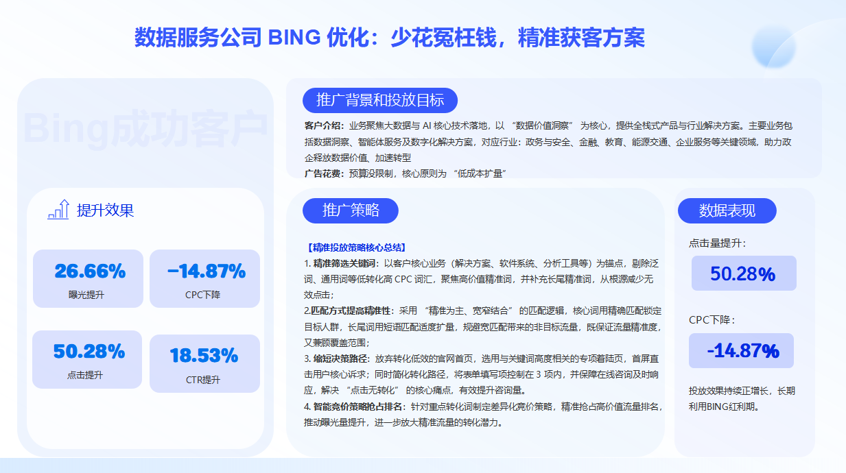 数据服务公司必应广告案例