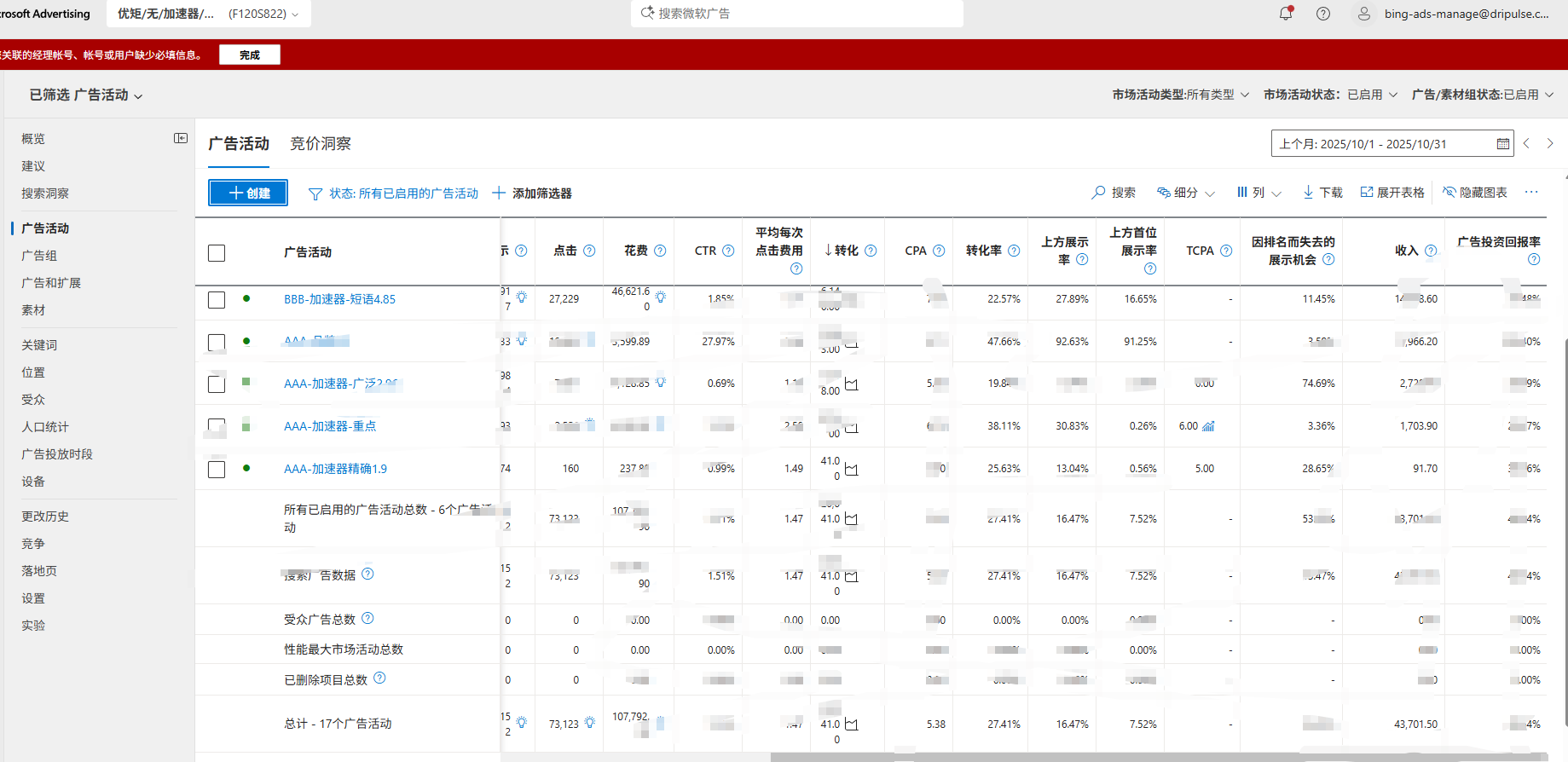 关键词策略详情